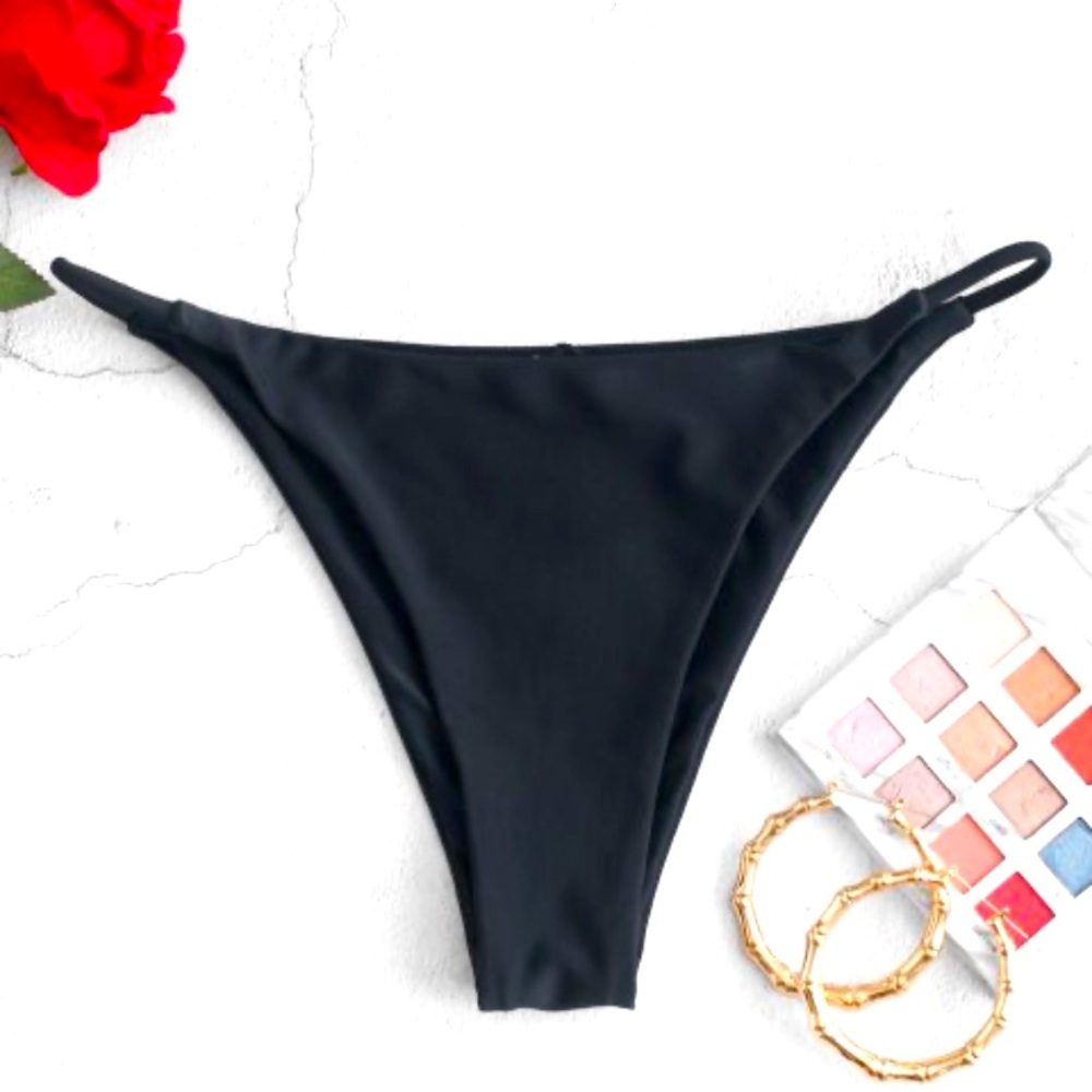 ZAFUL Basic Tanga Bikini Bottom - Black